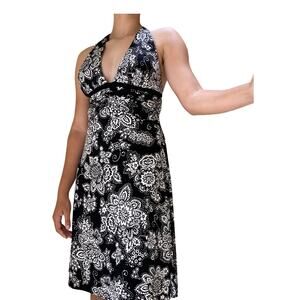 White House Black Market backless  floral dress size 4